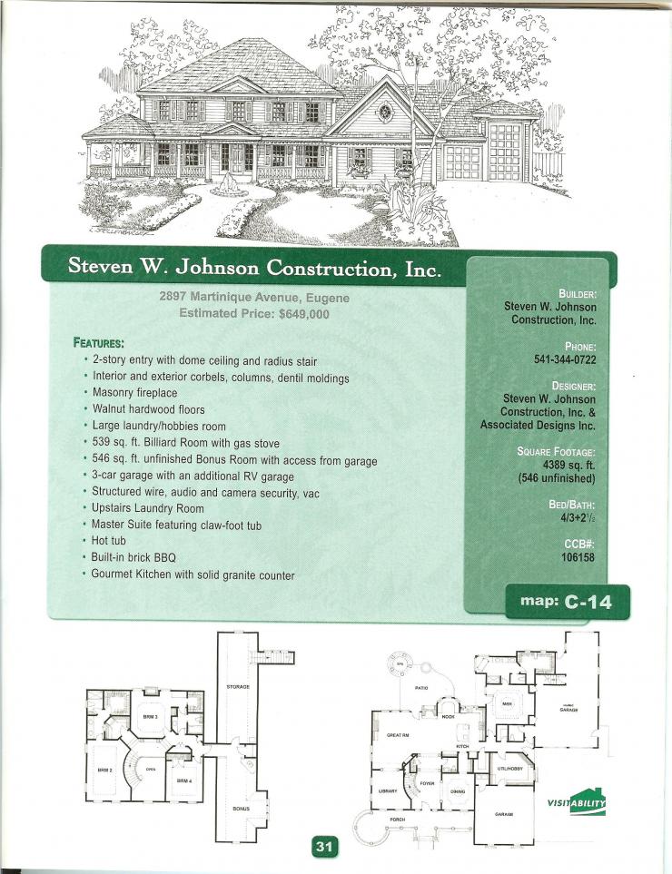 Eugene Oregon Tour of Homes Floor Plan