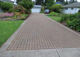 Pavers with concrete border