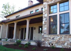 Unique double wall framing for the recessed windows and doors. Unique double wall framing for the recessed windows and doors.