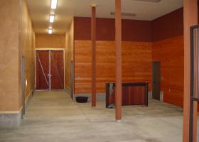 Lots of open space and wash room. Custom Equestrian Facility