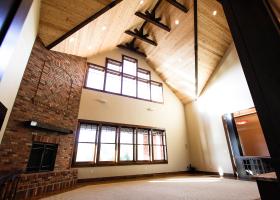 Stunning 30’ rustic hemlock ceiling