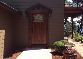 New Siding, front door and trim, paint, fixtures, and walk.