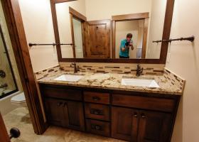 Extensive slab granite counters Extensive slab granite counters