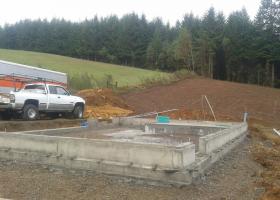 Foundation on a detached garage