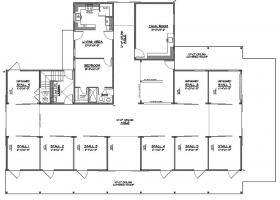 Inside floorplan of the horse facility. Barn Equestrian Facility Custom Blue Print Plan